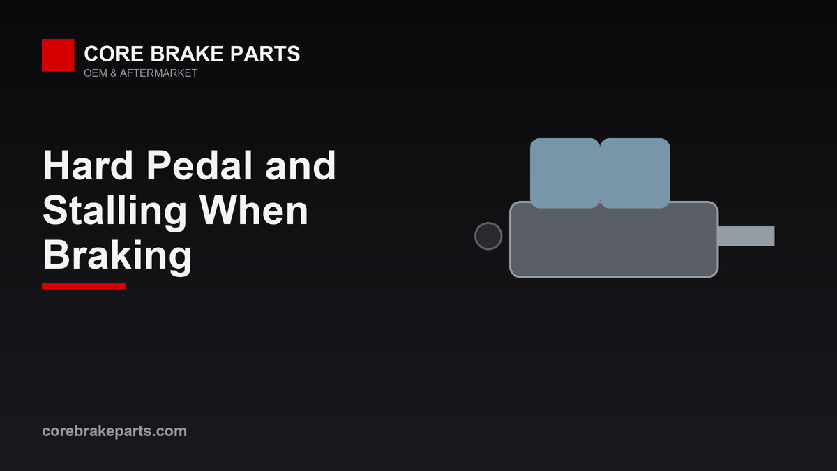 Brake master cylinder and vacuum brake booster diagnosis for a hard pedal and engine stall