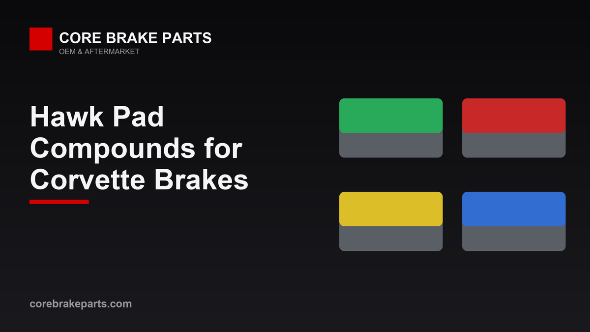 Chart of Hawk brake pad compounds and their operating temperature ranges for Chevrolet Corvette applications