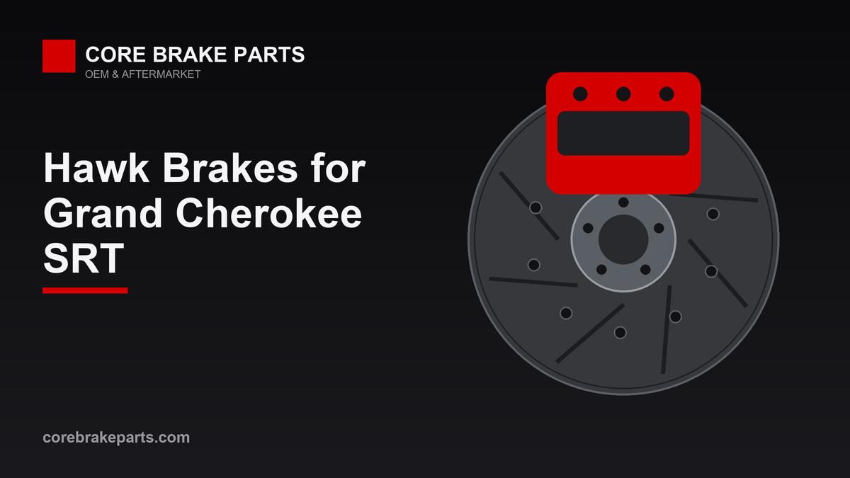 Brembo caliper over a slotted performance rotor for the Jeep Grand Cherokee SRT
