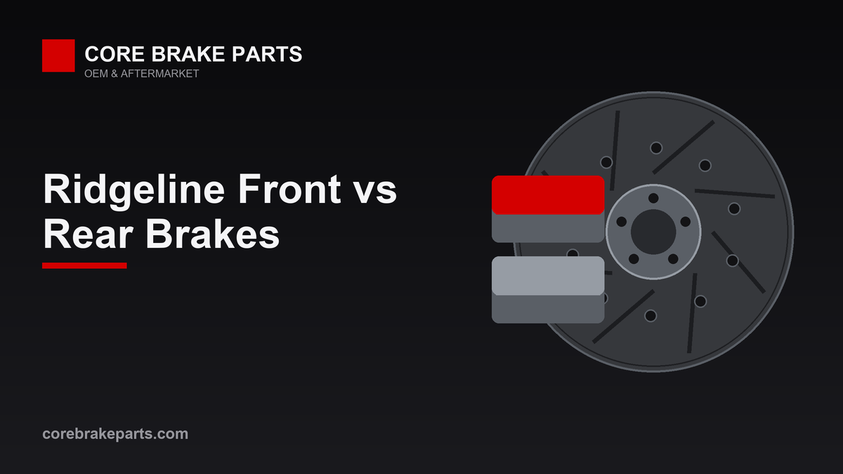Brake pads and rotors for the 2017-2023 Honda Ridgeline front and rear axles