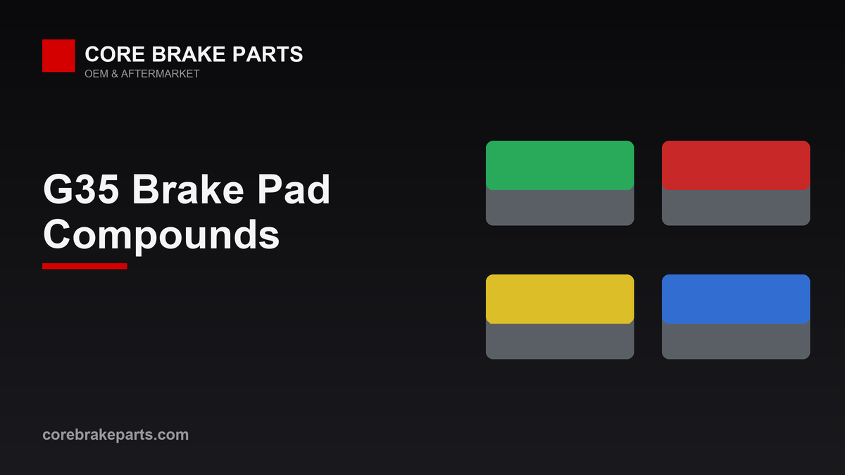 Brake pad compound comparison for the Infiniti G35