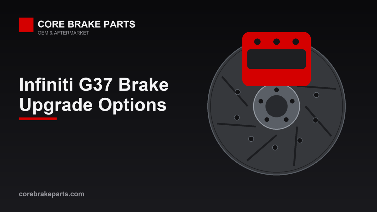 Performance brake caliper and rotor representing Infiniti G37 brake upgrades