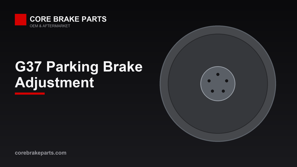 Drum-in-hat parking brake shoes inside an Infiniti G37 rear rotor