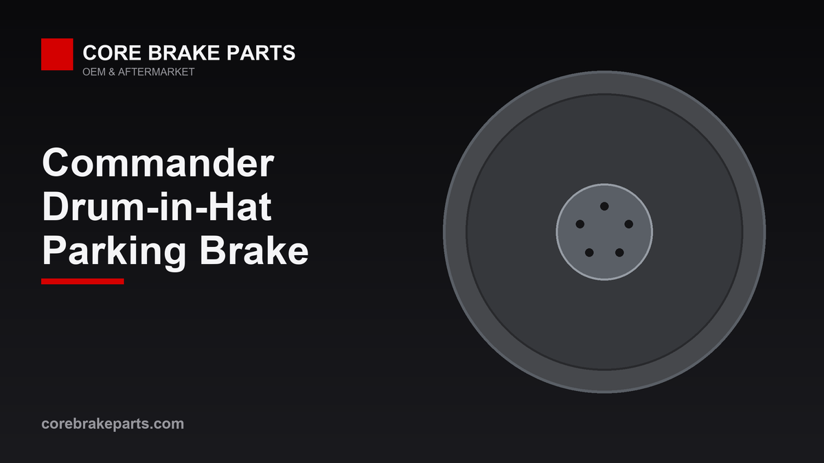 Jeep Commander drum-in-hat parking brake inside the rear rotor