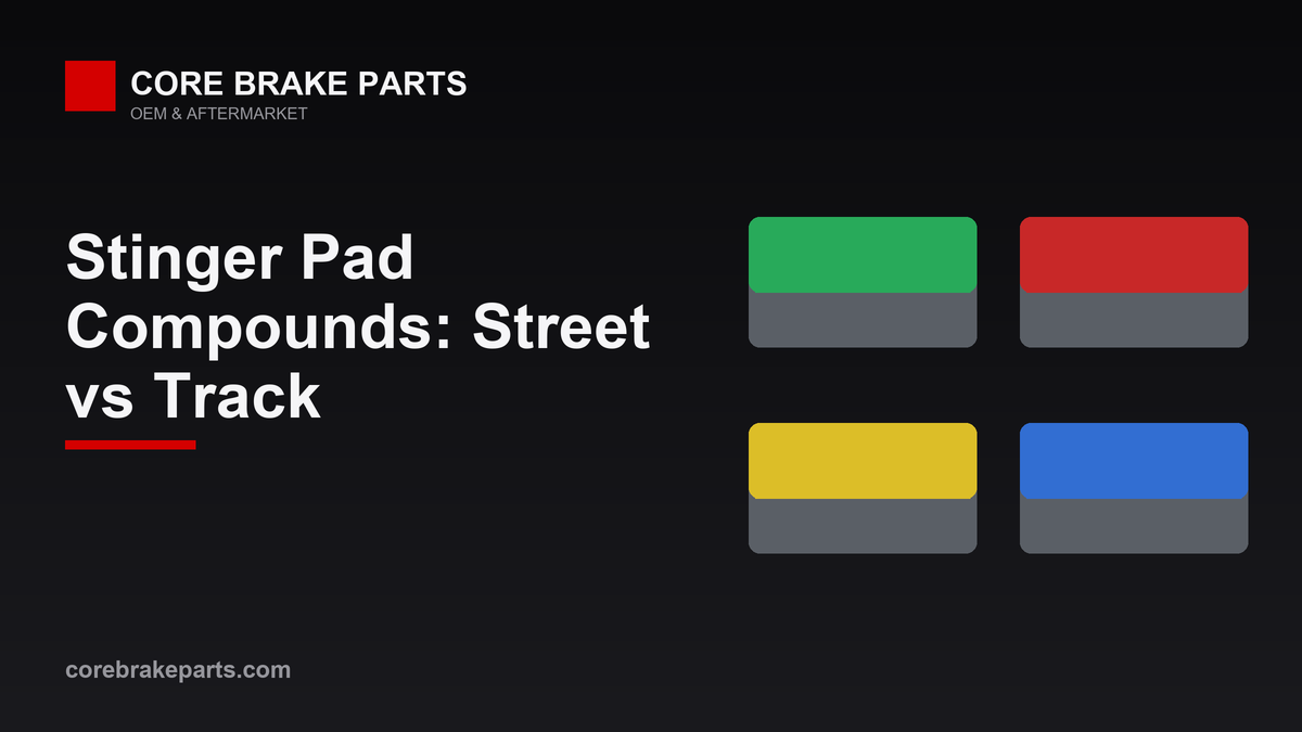Brake pad compound comparison for the Kia Stinger, street ceramic versus trackday material