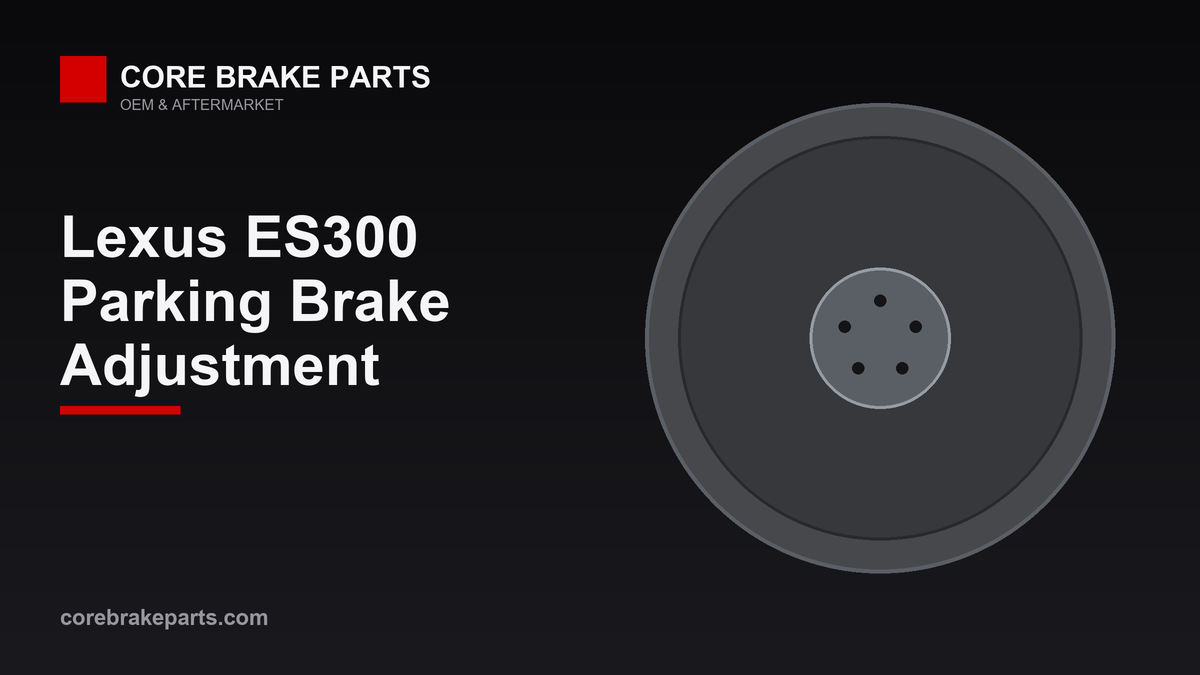 Drum-in-hat parking brake shoes inside a rear rotor on a Lexus ES300