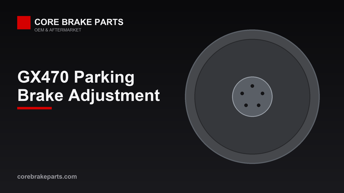 Drum-in-disc parking brake shoes inside a Lexus GX470 rear rotor hat