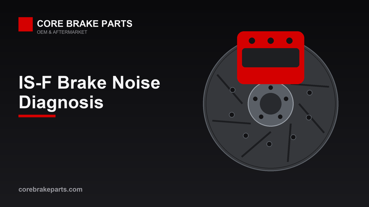 Brake caliper and drilled rotor illustrating Lexus IS-F brake noise diagnosis
