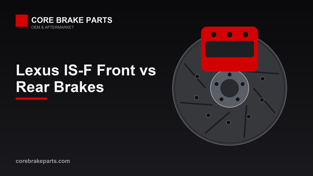 Brembo caliper over a drilled rotor illustrating Lexus IS-F front and rear brakes