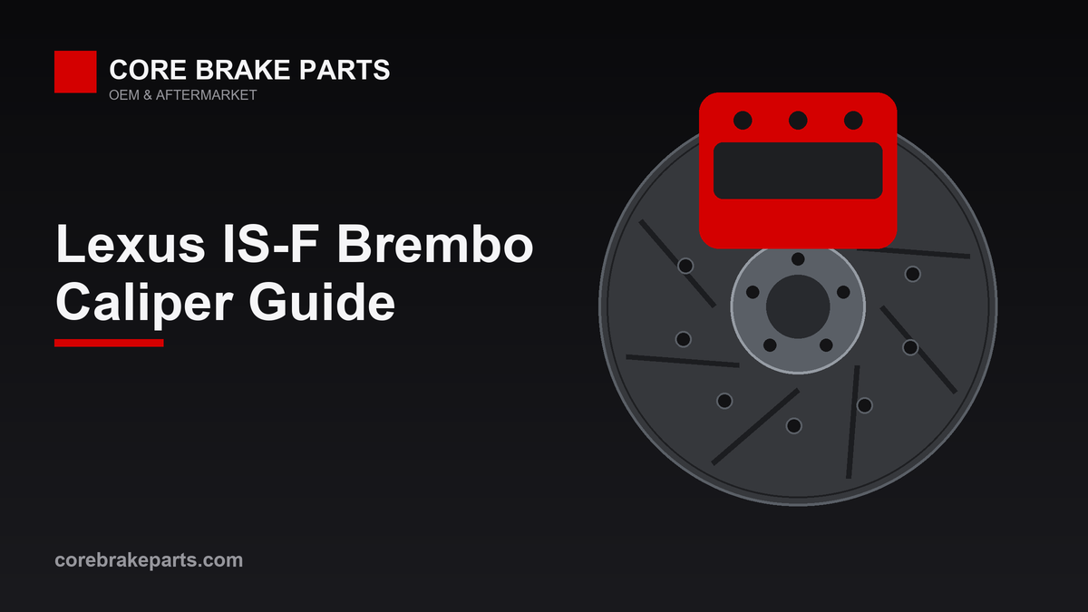 Brembo six-piston front brake caliper over a drilled rotor on a 2008-2009 Lexus IS-F