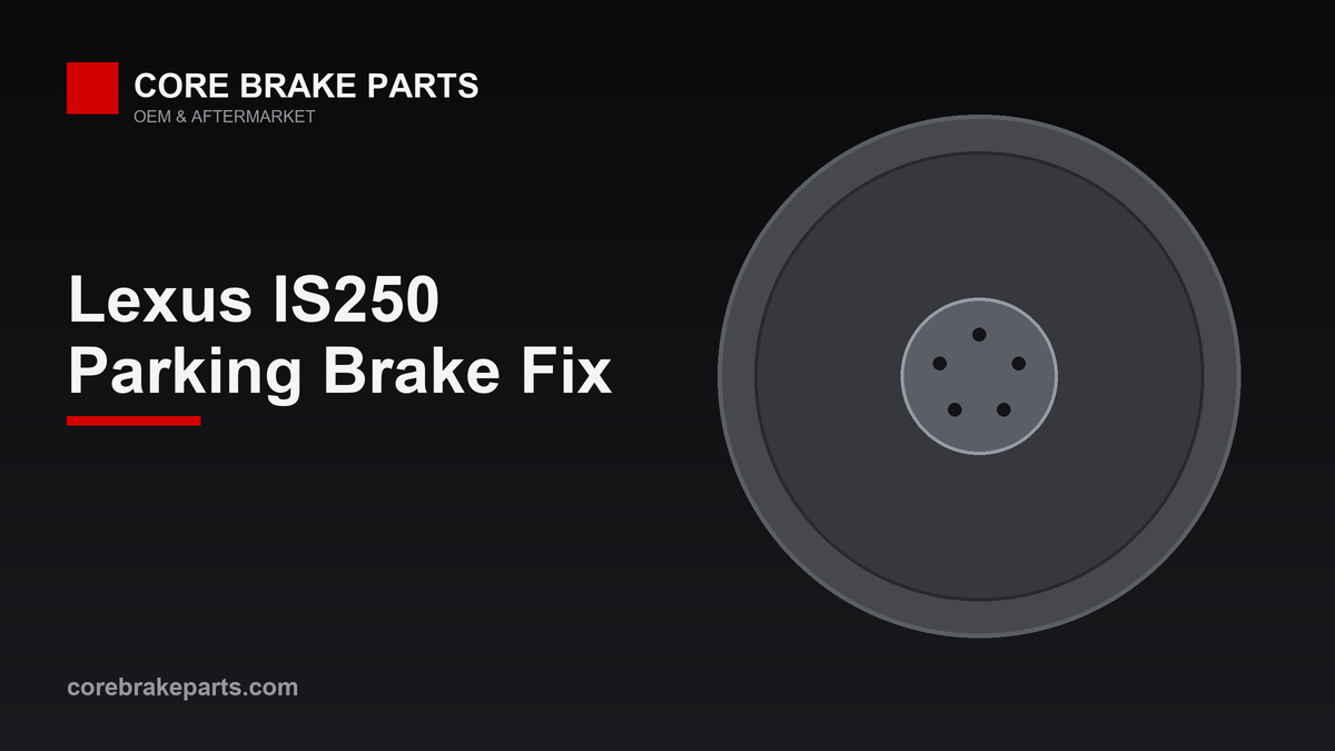 Drum-in-hat parking brake shoes inside a Lexus IS250 rear rotor