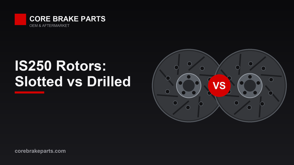 Slotted versus drilled brake rotor comparison for the Lexus IS250