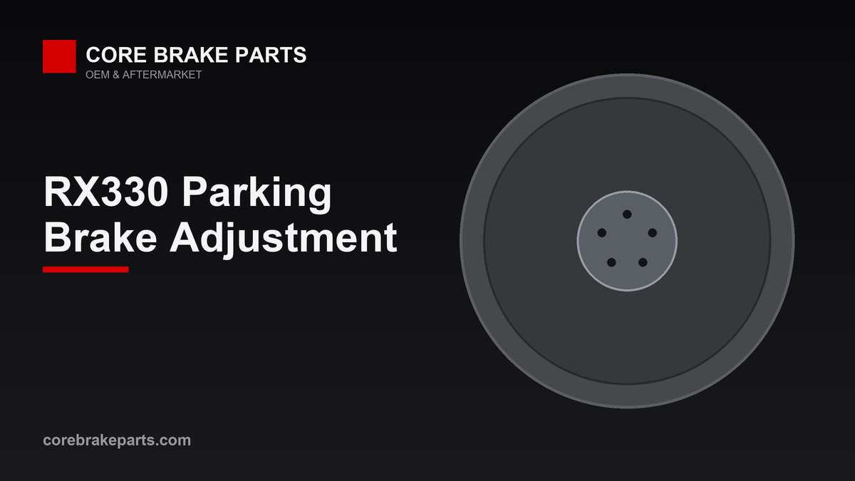 Drum-in-hat parking brake shoes inside a Lexus RX330 rear rotor