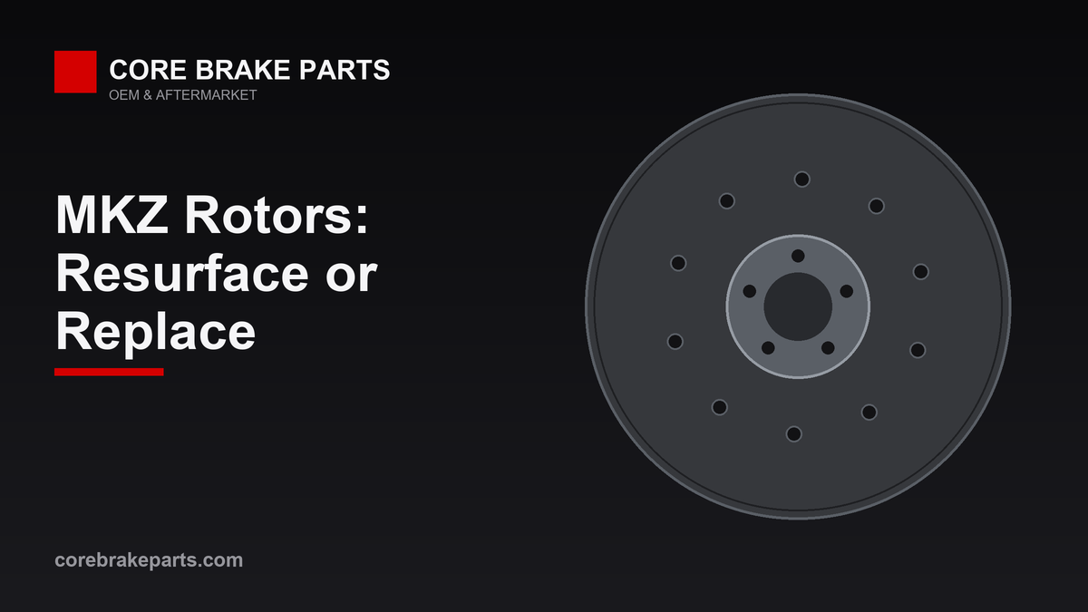 Split view of a worn and a new brake rotor for a 2017-2020 Lincoln MKZ