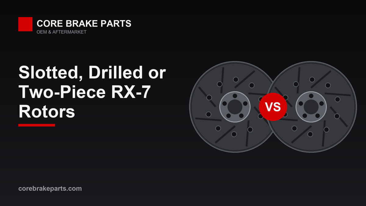 Comparison of slotted, cross-drilled and two-piece brake rotor designs for the Mazda RX-7