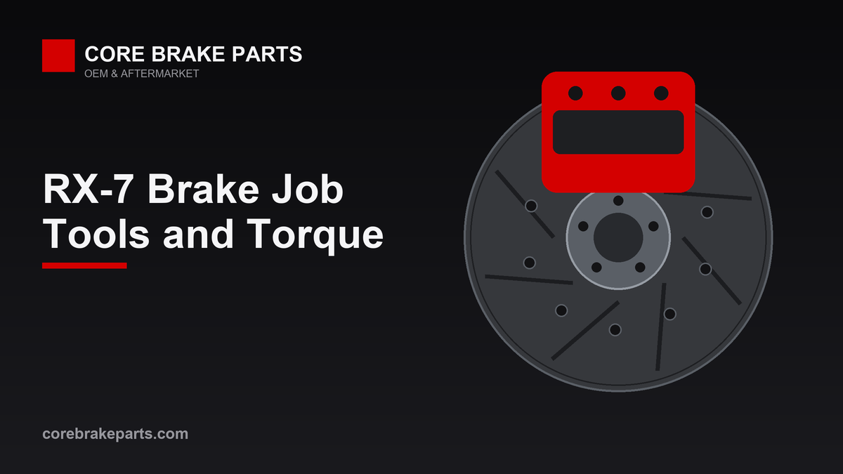 Brake caliper over a vented rotor illustrating an RX-7 brake job