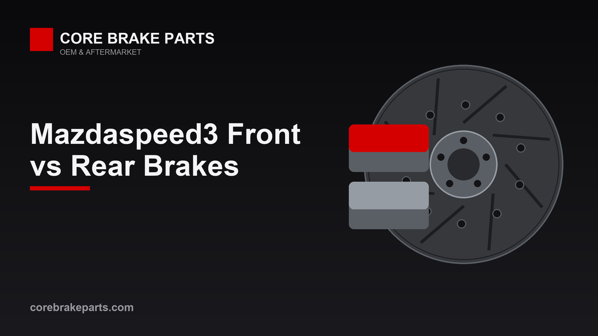 Brake pads and rotors for the 2007-2013 Mazdaspeed3 front and rear axles