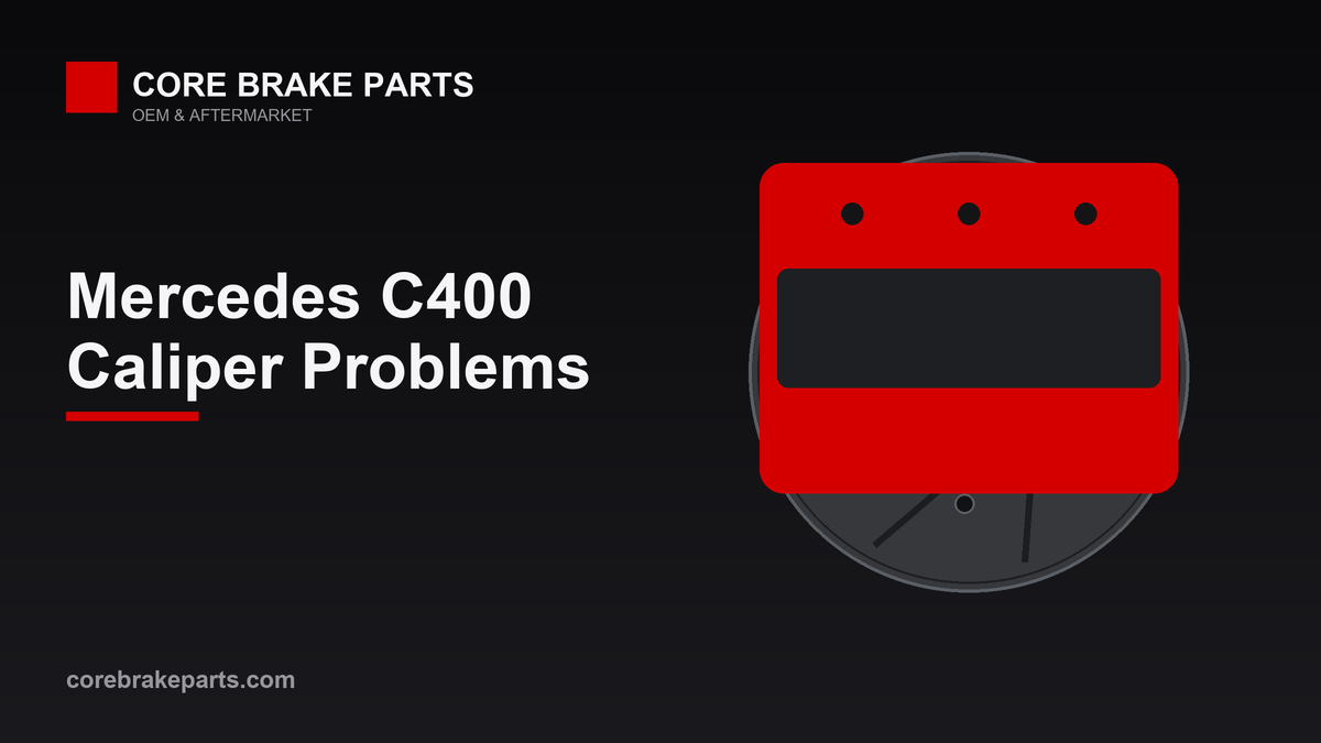 Brake caliper on a disc brake rotor for a Mercedes-Benz C400