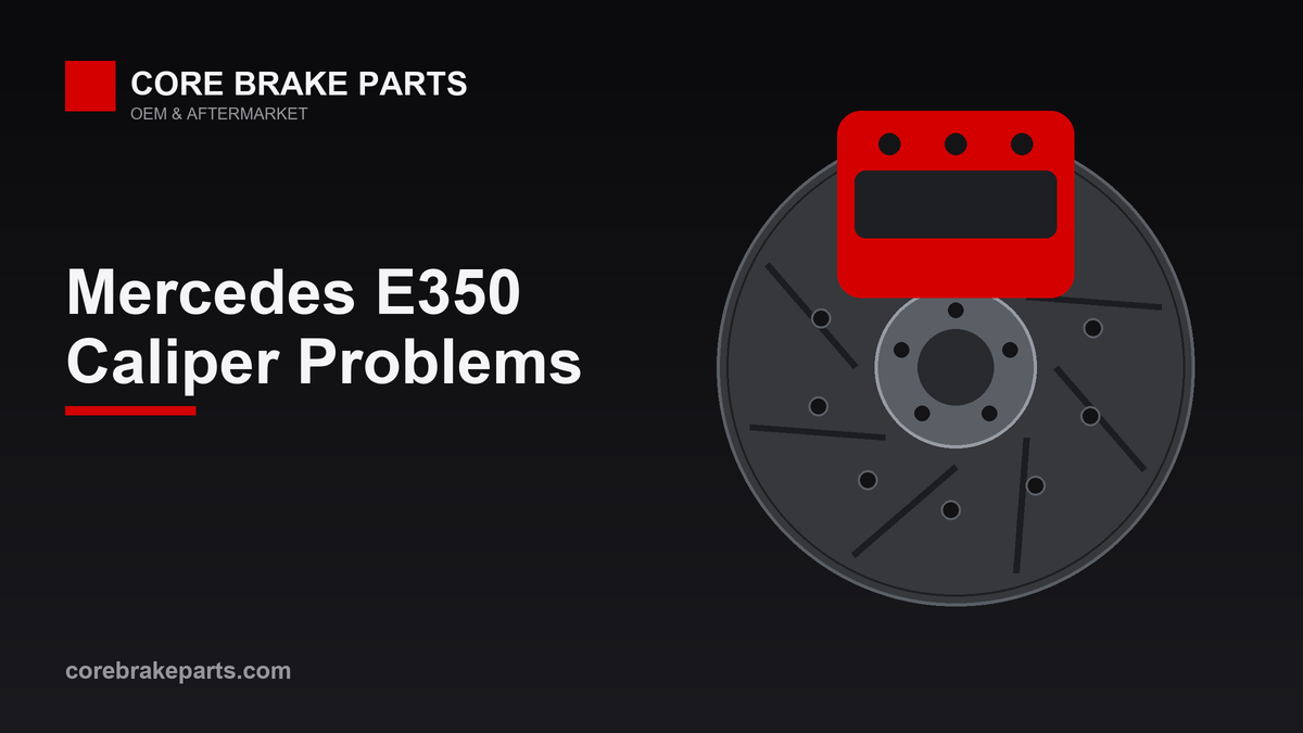 Brake caliper over a disc rotor illustrating Mercedes-Benz E350 caliper problems