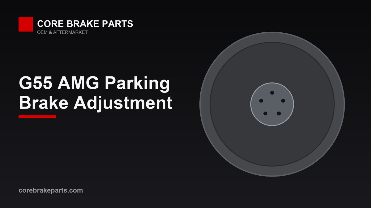Drum-in-hat parking brake shoes inside a Mercedes G55 AMG rear rotor