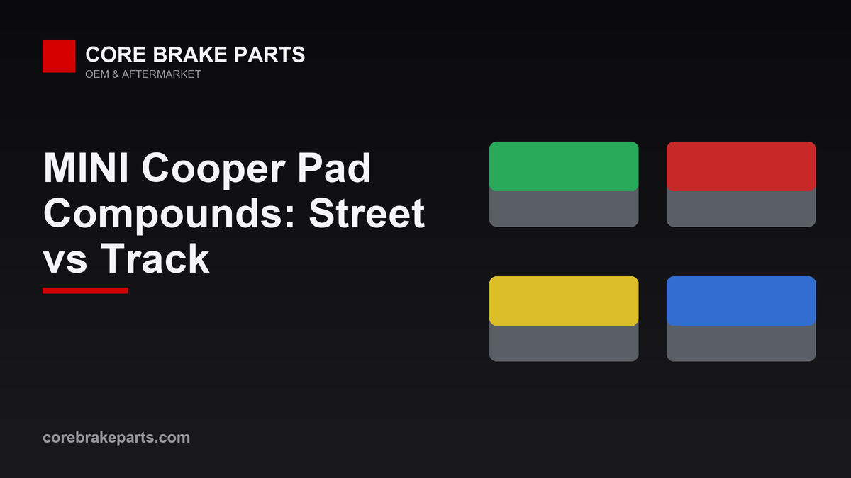 Brake pad compound comparison chart for MINI Cooper street and track use