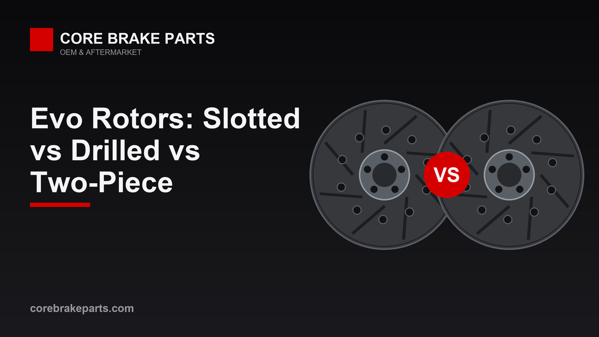 Comparison of slotted, cross-drilled and two-piece brake rotors for the Mitsubishi Lancer Evolution