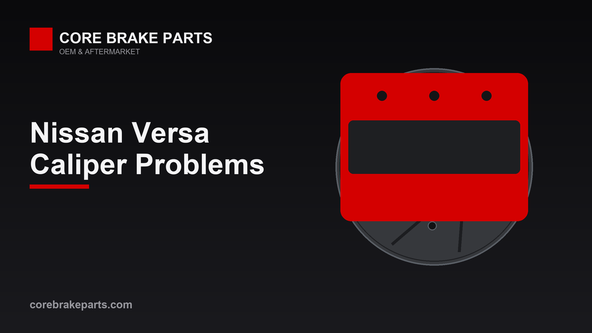 Front brake caliper on a Nissan Versa disc brake