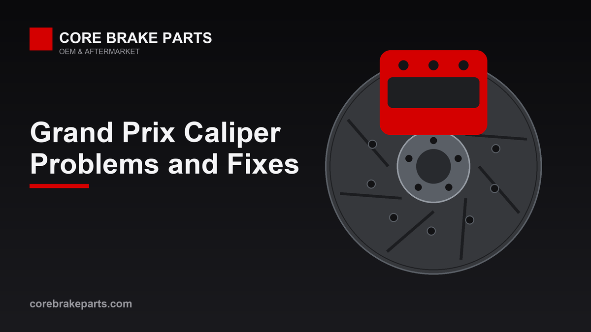 Brake caliper mounted over a disc rotor, illustrating 2005-2008 Pontiac Grand Prix caliper replacement