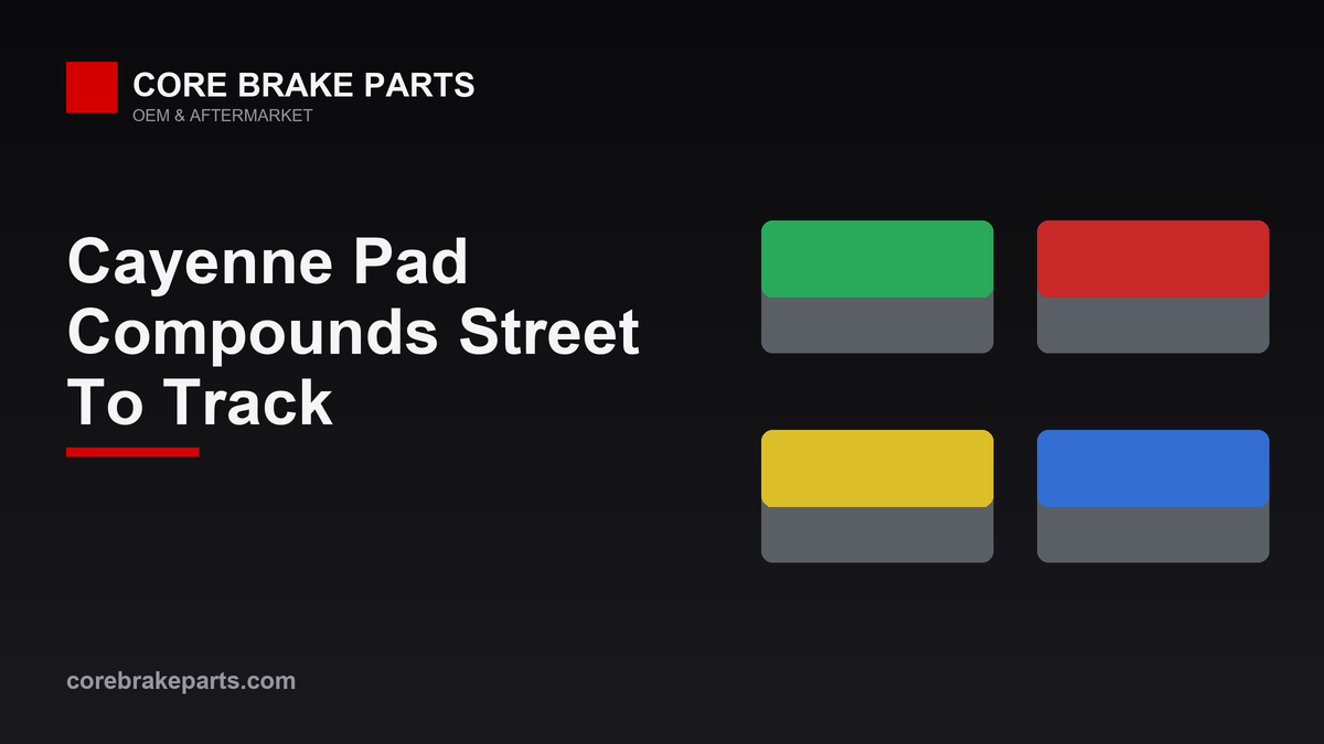 Brake pad compound colors compared for street and track use on a Porsche Cayenne