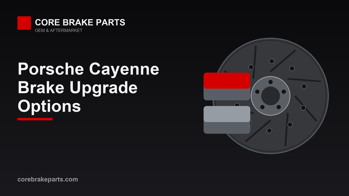 Brake pads and rotors representing Porsche Cayenne brake upgrade options