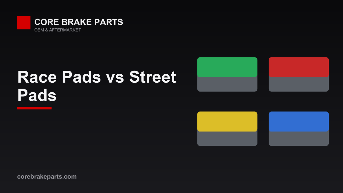 Race brake pad compounds compared with street brake pads