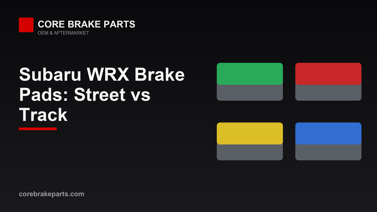 Performance brake pad compounds for Subaru WRX street and track driving
