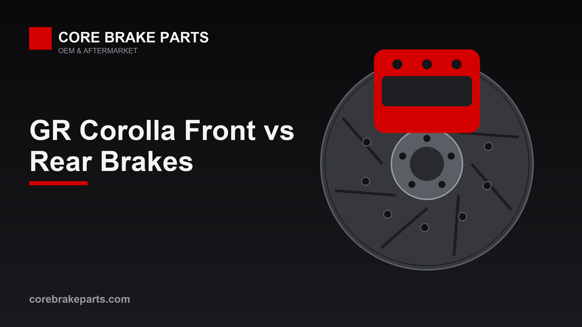 Toyota GR Corolla front and rear brake caliper and rotor comparison