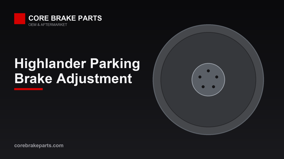 Drum-in-hat parking brake shoes inside a rear rotor on a Toyota Highlander