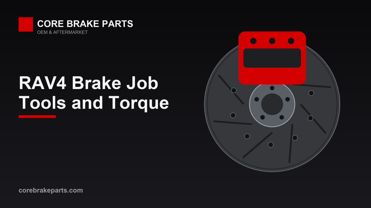 Brake caliper over a vented rotor illustrating a 2006-2016 Toyota RAV4 brake job