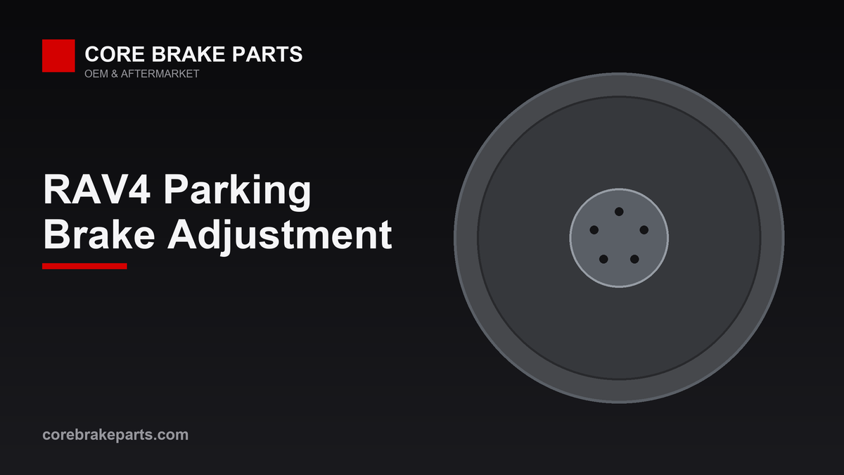 Drum-in-hat parking brake shoes inside a rear rotor on a Toyota RAV4