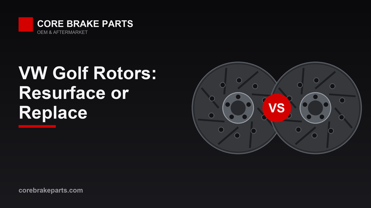 Comparison of a worn and new brake rotor for a 2015-2021 Volkswagen Golf