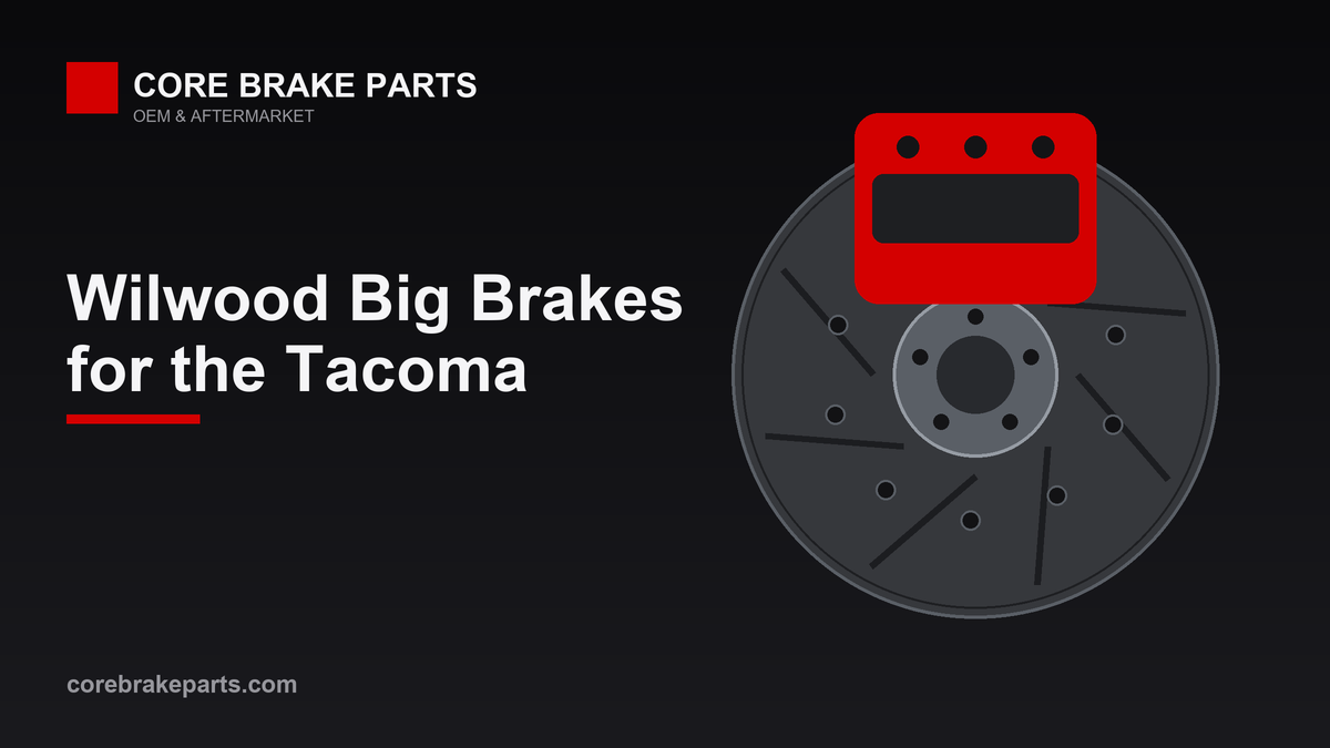 Six-piston big brake caliper over a slotted rotor for the Toyota Tacoma