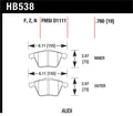 Hawk HPS Performance Street Front Brake Pads HB538F.760 - 2005-2007 Audi A4 Cabriolet