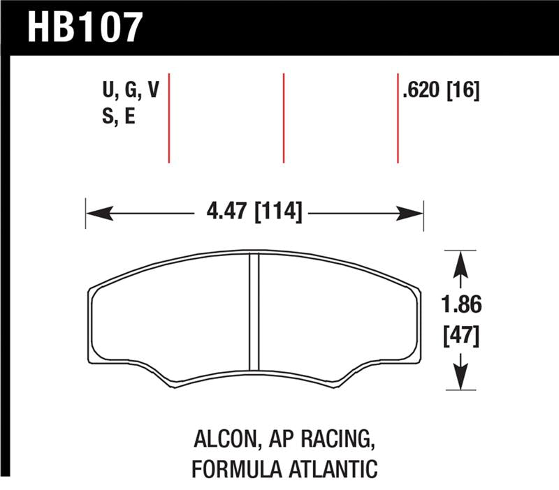 Hawk DTC-70 Racing Brake Pads HB107U.620 - AP Racing CP2361/CP3228/CP5104/CP5144 Calipers