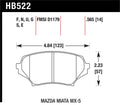 Hawk HPS 5.0 Front Brake Pads HB522B.565 - 2006 Mazda MX-5 Miata Club Spec