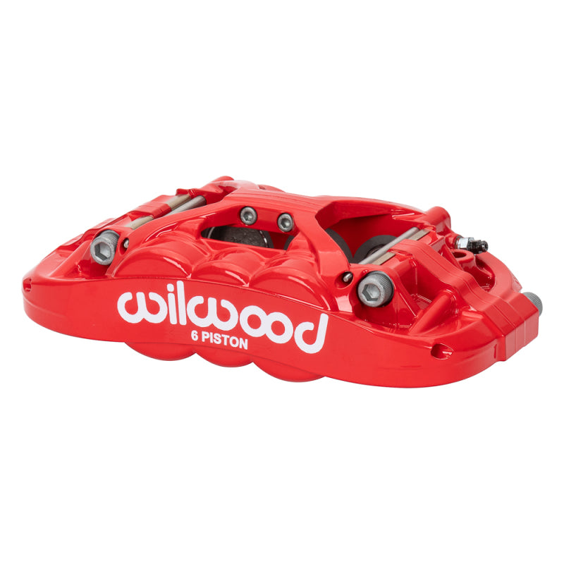 Wilwood XRS6R Caliper Left-Hand Red, 1.38/1.12/1.12 in Pistons, 1.10 in Rotor - 120-17208-RD
