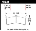 Hawk Performance HB521G.800 DTC-60 Race Brake Pad Set for Wilwood Superlite 4/6 Forged Calipers