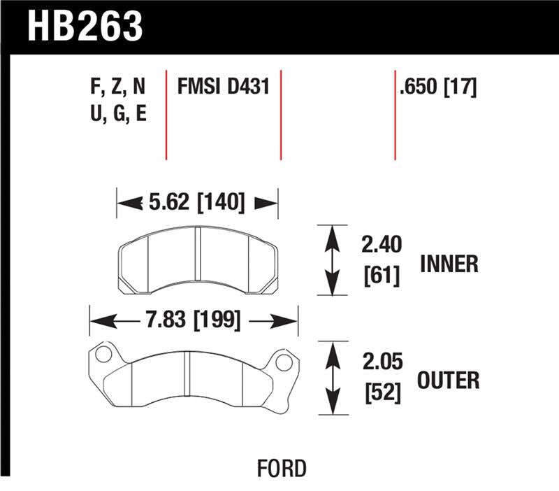 Hawk Performance HB263N.650 HP+ Street Brake Pads