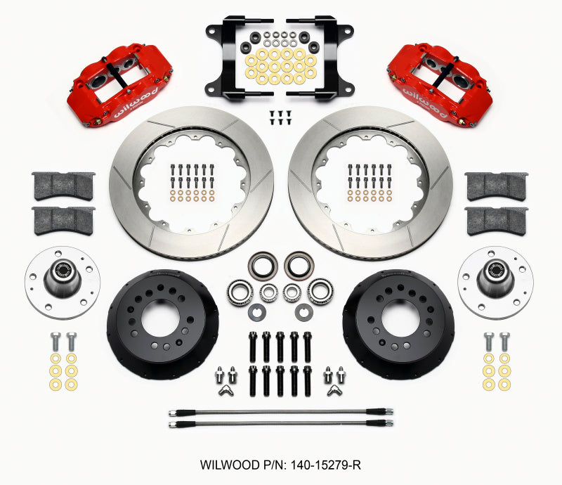 Wilwood Narrow Superlite 6R Front Hub Kit Red Calipers 14.00in 140-15279-R - 1982-1992 Camaro