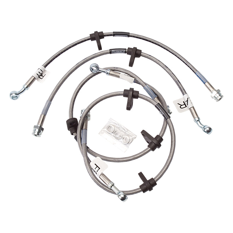 Russell Performance Stainless Steel Braided Brake Line Kit 684600 - 1992-1995 Honda Civic, all with rear discs and no ABS