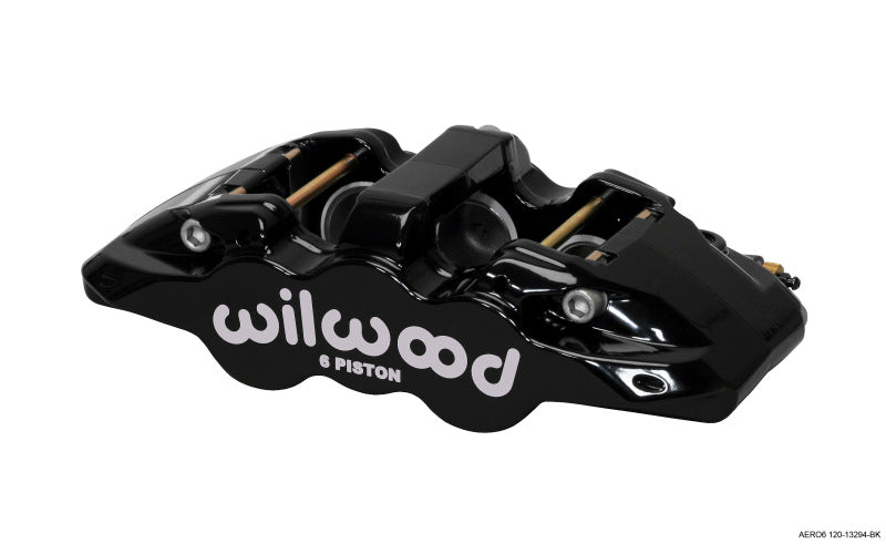 Wilwood Aero6 Forged 6-Piston Caliper 120-13294-BK - Left-Hand, Black, 1.75/1.38/1.38 Pistons