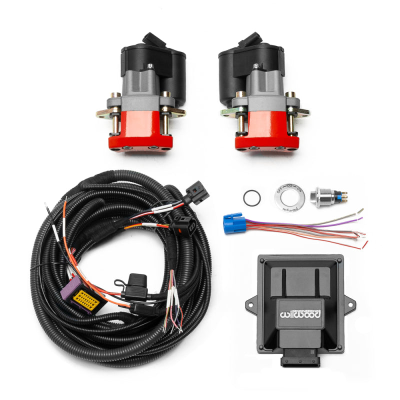 Wilwood 140-18031-RD Electronic Parking Brake Kit - Red Caliper, 0.62 Rotor, Switch Harness and Controller