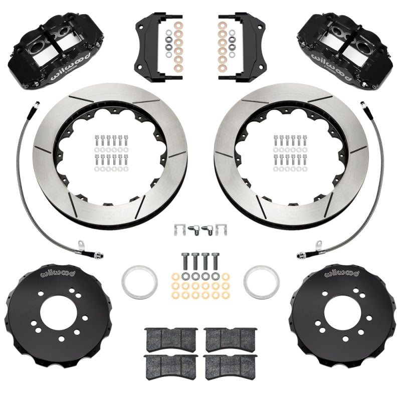 Wilwood Superlite 6R Front Big Brake Kit 12.88in Slotted Rotors Flexlines Black - 1999-2002 Nissan Skyline