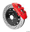 Wilwood AERO6 Front Kit 15.00in Drilled and Slotted Rotors, Red, with Lines - 2008-2012 Audi A4/A5/S5 (140-14588-DR)